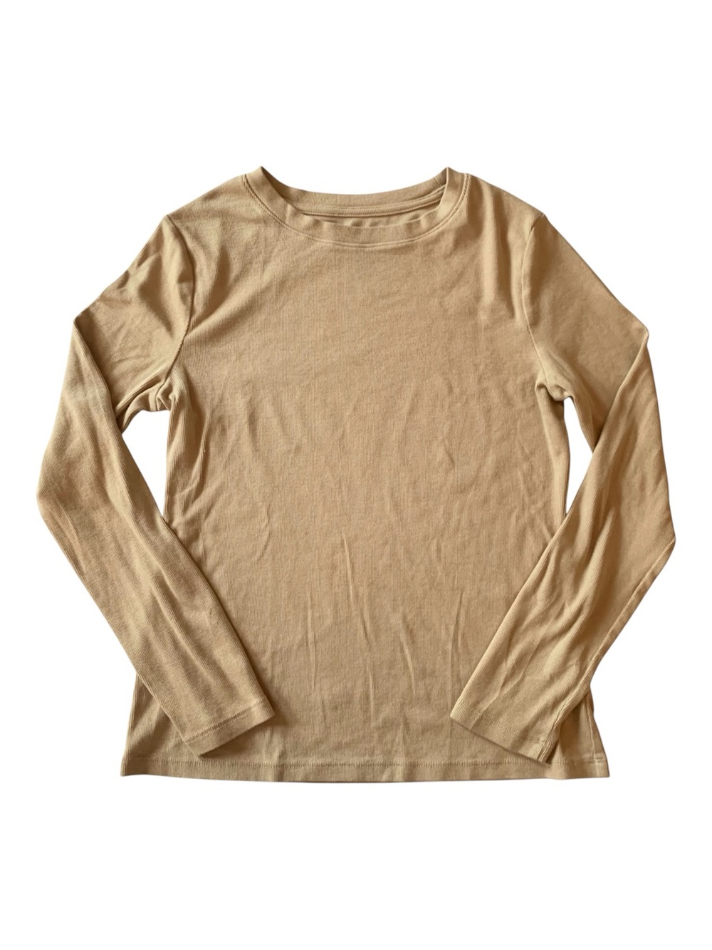 A New Day Ribbed Tan Long Sleeve Top
